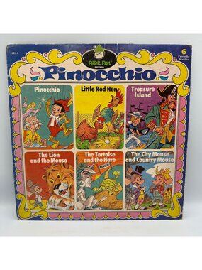Pinocchio & 6 Favorite Stories LP Album 1970s Peter Pan Records 33 RPM Childrens